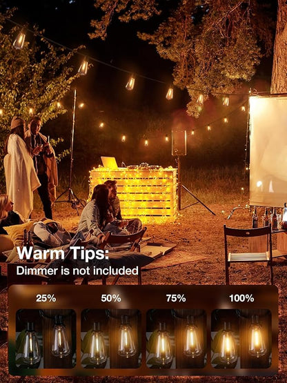 addlon 150 FT (3x50FT) Outdoor String Lights,Waterproof Patio Lights ETL Listed with 45+3 Shatterproof Dimmable ST38 LED Bulbs,2200K Connectable Outdoor Lighting for Backyard Bistro Garden