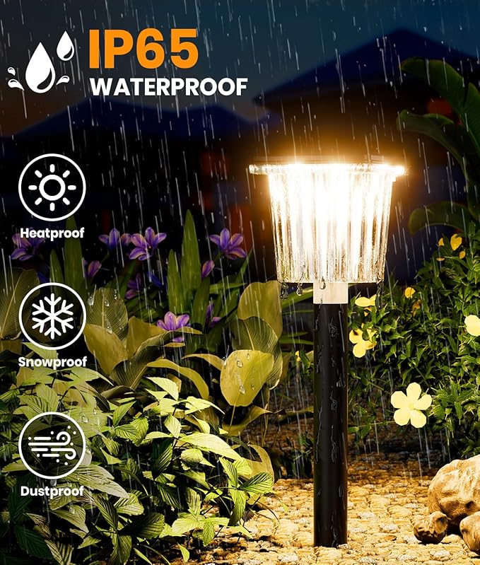 12-Pack Super Bright Solar Pathway Lights Outdoor Powered,Adjustable Warm&Cool White,Waterproof IP65 Solar Garden | Lumora