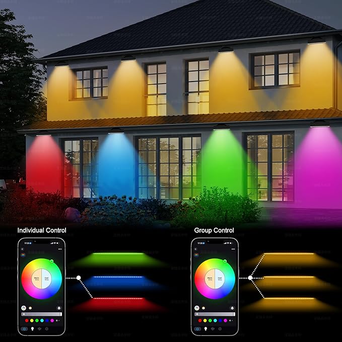 Party Lights Outdoor Smart Flood Light, 180W RGBCW Color Changing LED, 2700–6500K Tunable White, WiFi App & Voice | Lumora