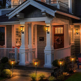 iBaycon 2 Pack 28" Solar Flame Torch Lights, Flickering Flame Garden Lights Outdoor Waterproof, Solar Pathway Light | Lumora