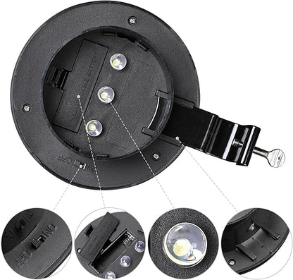 Yescom Outdoor Solar Gutter Light 3 LED Deck Fence Lights Waterproof with Bracket Wall Garden Stair Step Yard Black