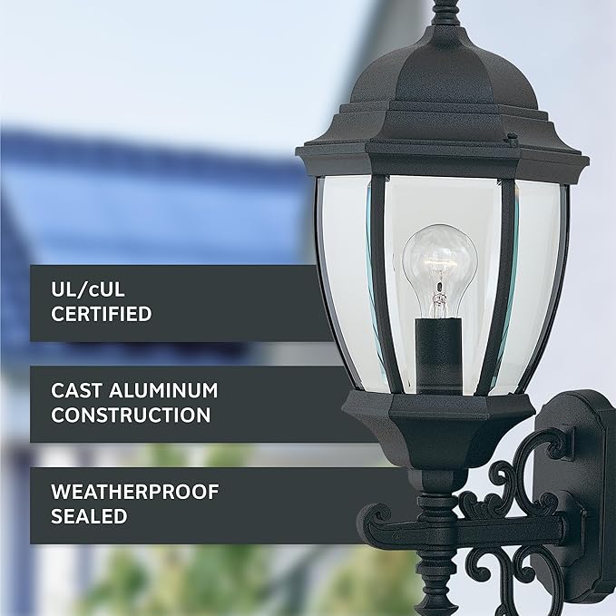 Designers Fountain Tiverton Outdoor Light Fixture, 24.25 Inch Exterior Wall Lantern Sconce for Front Door, Patio | Lumora