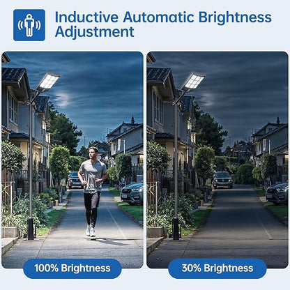 8000W Solar Street Lights Outdoor Waterproof –7000K LED 240000LM Solar Lights Dusk to Dawn with Motion Sensor & Remote, Commercial Solar Powered Parking Lot Lights for Yard, Garage (2 Pack)