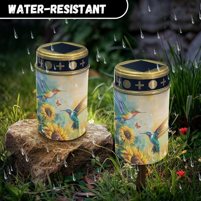 Solar Lights Outdoor Garden Stake Lights LED Solar Lantern Sunflower Hummingbirds Landscape Decoration Lighting for | Lumora