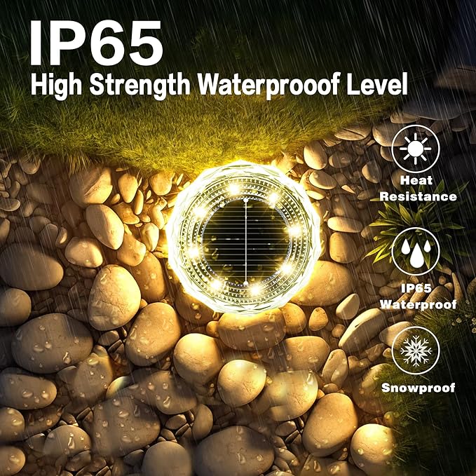 Solar Ground Lights 8 Pack Waterproof Outdoor Solar Lights for Yard Led Solar Garden Lights Bright Solar Powered | Lumora