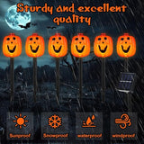 12 Pack Halloween Pumpkin Pathway Solar Lights, Orange Yard Stake Pumpkin Shaped Pathway Lights Outdoor Waterproof | Lumora
