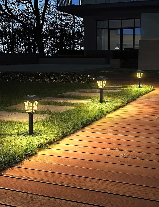 Solar Pathway Lights, 8 Pack Outdoor Waterproof Light, Solar Powered Garden Landscape Lighting, 3000K Warm White | Lumora