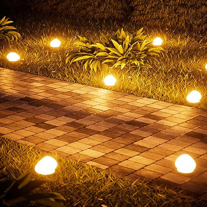Solar-Powered Stone-Shaped Garden Decorative Lights (Warm White)