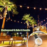 100FT G40 Solar String Lights, Globe Outdoor String Lights with 52 E12 Waterproof LED Bulbs, 2700K Shatterproof | Lumora