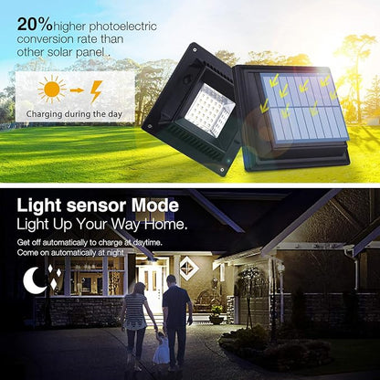 KEENZO Solar Powered Gutter Lights Waterproof Outdoor Dusk to Dawn 25 LED Deck Fence Wall Stair Step and Yard Cool/Warm White LED Eaves Garden Landscape Pathway (Cool White Light_2 PCS, Black)