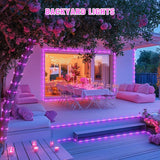 JMEXSUSS 2 * 200 LED Pink Solar Rope Lights, 66ft IP 65 Waterproof Solar String Light Outdoor, 8 Modes Christmas | Lumora
