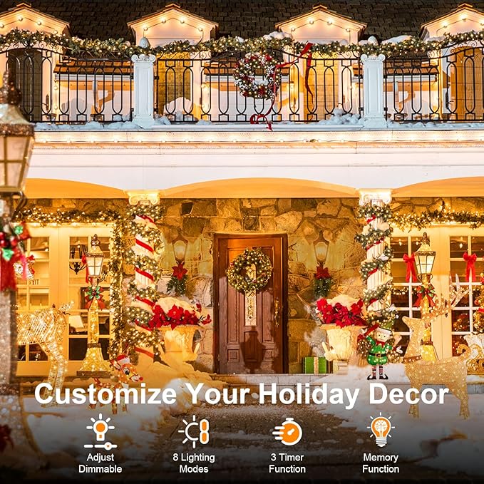 125FT 380 String Lights Indoor Outdoor Clear Wire, Plug in Christmas String Lights Connectable, Timer & Memory | Lumora
