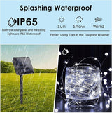 (Cool White ⇋ Multicolor) Solar Christmas String Lights Outdoor, 2-Pack 80FT 200 LED Waterproof Silver Wire, Solar | Lumora