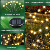 10-Pack Solar Garden Lights, 80 LED Solar Lights Outdoor for Garden Decor, Waterproof Firefly Light Outdoor (Sway | Lumora