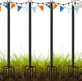 LAND·VOI Metal String Light Poles for Outside Hanging - Backyard, Garden, Patio, 4 Pack Lighting Stand with | Lumora