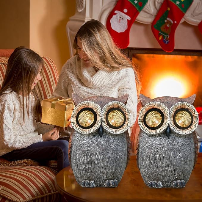 DKJOCKY Owl Gifts for Women, Solar Owl Decorations for Yard, Garden Oranments Outdoor Gardening Gifts for Mom Women | Lumora