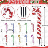 10 Pcs Christmas Candy Cane Lights 21'' Multicolor Candy Cane Pathway Light with 8 Lighting Modes Waterproof | Lumora