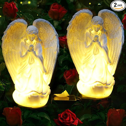 Angel Solar Lights Outdoor Garden Waterproof Decorative Stake Light for Yard Patio Pathway Lawn Ornaments Garden Decor Christian Christmas Decorations Gifts
