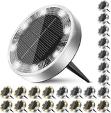 Peasur Solar Ground Lights Outdoor, 24 Pack Flat Solar Powered Disc Lights, IP68 Waterproof, Anti-Rust, Landscape | Lumora