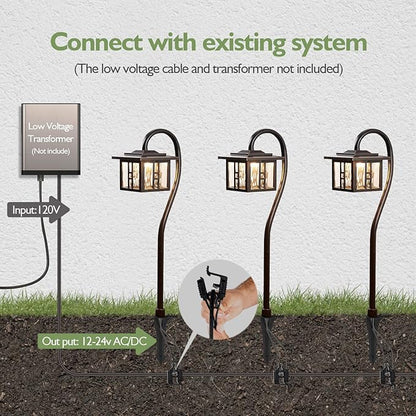LITFIT 8 Pack Low-Voltage Outdoor Integrated LED Landscape Lighting with Spotlights, 3W 185LM and 7.5W 410LM Die-cast Aluminum, IP65 Waterproof Oil-Rubbed Bronze Pathway Light for Yard Lawn