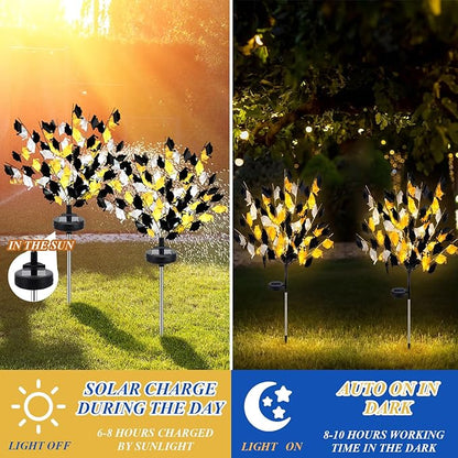 VIHOSE 2 Pack 2026 Graduation Decorations Solar Stake Lights - Gold Black Silver Grad Cap LED Yard Sign, Ip65 Waterproof Solar Powered Outdoor Lights for Class of 2026 Party Lawn Pathway Patio Decor