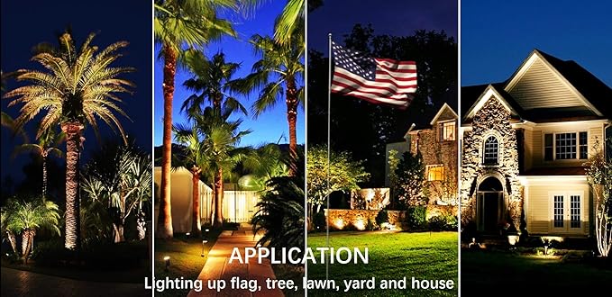 LED Outdoor Spotlight Flag Light 120V 10W Waterproof Spot Lights for Yard Flagpole House Tree Plug in Christmas | Lumora