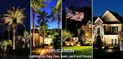 LED Outdoor Spotlight Flag Light 120V 10W Waterproof Spot Lights for Yard Flagpole House Tree Plug in Christmas Landscape Lighting (10W, Warmwhite)