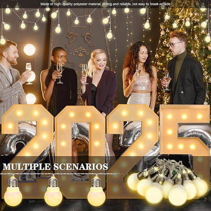Retisee 12 Pcs Marquee Light String Bulbs13.8 ft Long for Marquee Letters Numbers 3 4 ft Tall Waterproof LED String Light for Indoor Outdoor Wedding Birthday Party Decor