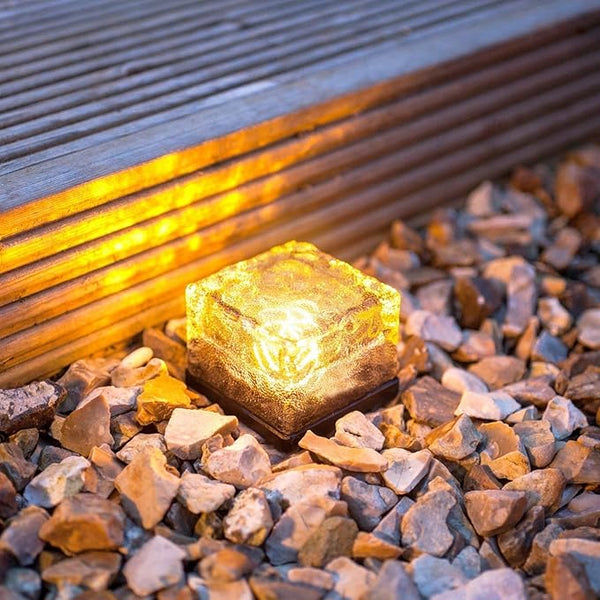 Solar Ice Cube Lights - Solar Brick Light LED Landscape Light Crystal Brick Light Outdoor Path Lights Waterproof | Lumora