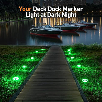 AGPTEK Metal Multi-Colors In 1 Solar Driveway Lights Outdoor 10 Pack, Aluminum RGB Deck Dock Marine LED Solar Powered Waterproof Decorative Marker Security Light for Garden, Yard, Step, Sidewalk, Path