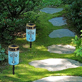 Blue Cross Solar Memorial Lights for Graves for Men Outdoor Waterproof Garden Stake Cross Lights for Grave Cemetery | Lumora