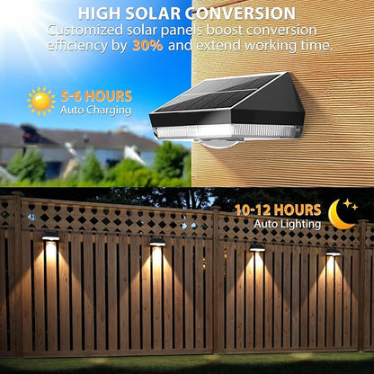 Solar Fence Lights,Warm White & Cool White & RGB 7Colors ＆ Color Changing Mode IP65 Waterproof Solar Lights Outdoor for Deck/Patio/Backyard/Wall/Pool/Fence/Railing/Step(20Pack)