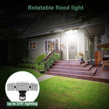 GLORIOUS-LITE Solar Security Lights 2400mAh LED Motion Sensor Light Outdoor, Rechargable 1600lm Solar Flood Light | Lumora