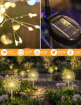 suddus Solar Garden Lights Outdoor Waterproof Decorative, 4Pack 150LED Firework Lights, Solar Fairy Lights for | Lumora