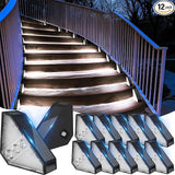 echosari 12 Pack Solar Step Lights for Outside, Ultra Bright Outdoor Stair Lights Auto ON/Off, 2835 SMD LEDs | Lumora