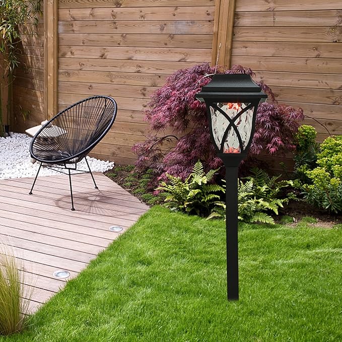4pcs Solar Pathway Lights Outdoor LED Landscape Lamps Patio Garden Decoration with Dual Installation for Festival and Holiday