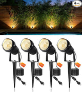 12W Landscape Lighting, IP66 Waterproof Spotlight with 6.6Ft Cable + Plug+ Switch - Outdoor Security Flood Light | Lumora