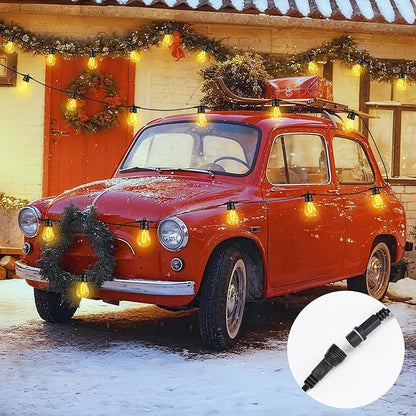 LED Outdoor String Lights, 50FT Patio Lights with 16Pcs Shatterproof S14 Bulb(1 Spare),4 Lighting Mode, Connectable, Waterproof Warm White Edison Plastic Bulb Hanging Light for Yard Gazebo Porch Décor