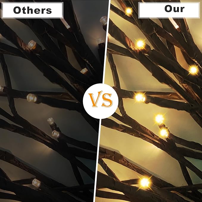 FUCHSUN 3 Pack Solar Outdoor Garden Branch Lights, 2.2 FT 180 LED Lighted Twig Stakes Pathway Branches Light | Lumora
