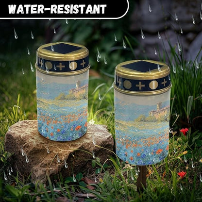 Floral Solar Garden Light Outdoor Solar Pathway Lights Solar Lantern Waterproof Solar Stake Lights Flameless Lights Solar-Powered Fairy Lights,Landscape Lighting