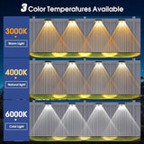 Solar Fence Lights Outdoor, 3 Modes Warm/Neutral/Cool White Fence Lights Solar Powered for Outside, IP65 | Lumora