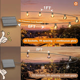 addlon 56FT(50+6) Solar String Lights Outdoor with 1FT Bulb Spacing, 50+2 Commercial G40 LED Bulbs, Solar & USB | Lumora