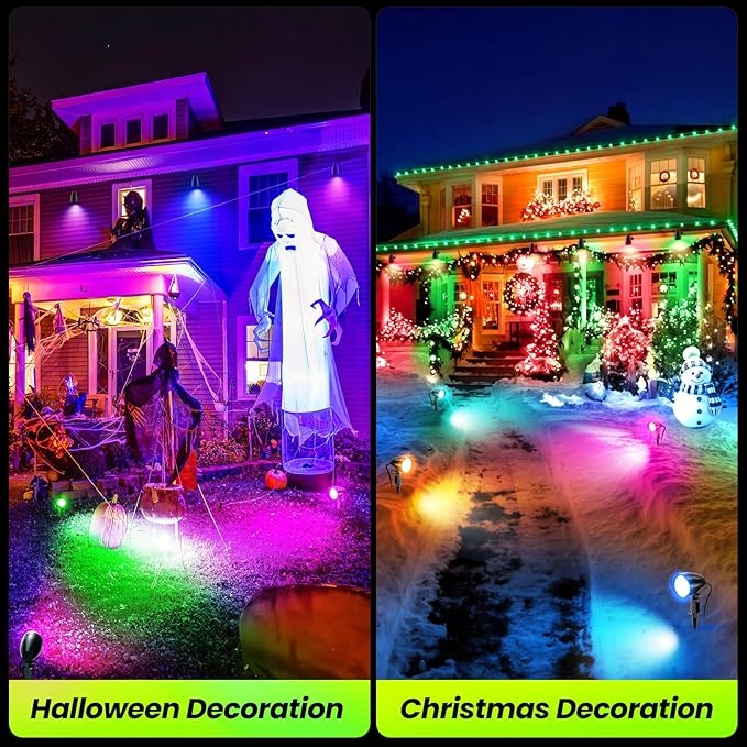 ZZXX 20W RGB Outdoor Spotlight Halloween 120V Color Changing Landscape Lights Waterproof LED Multicoloured | Lumora