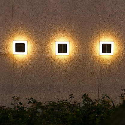 Pathway Lights Solar Powered Square Flat Solar Lights Outdoor Waterproof Solar Stair Light In Ground Landscape Lighting for Garden Lawn Patio Yard Walkway Night Lamp (Warm Light)