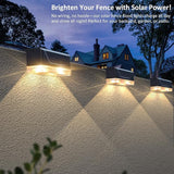 Solar Fence Lights Outdoor - 3000/4000/6000K 3 Mode, IP65 Waterproof Fence Lights Solar Powered, Dusk to Dawn Solar | Lumora