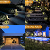 Solar Ground Lights, 8 Pack 12 LED Solar Disk Lights Outdoor Waterproof In-Ground Landscape Lighting for Garden | Lumora