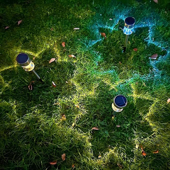 Solar Pathway Lights Outdoor, 10 Pack Solar Powered IP65 Waterproof Solar Path Lights Super Bright Up to 12Hrs, Rechargeable Outside Landscape Lights for Garden, Yard, Patio Walkway Warm light