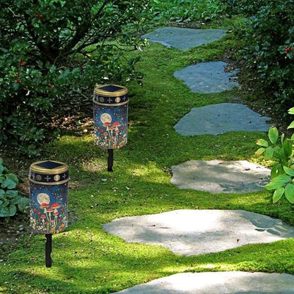 Mushroom Moon Solar Powered Garden Lights Pathway Solar Lights Outdoor LED Solar Light Bright Solar Yard Lights Waterproof Garden Lights for Walkway
