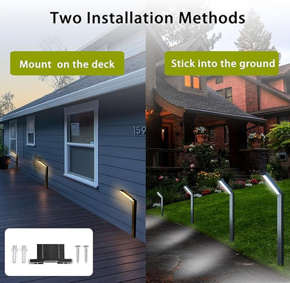 Solar Outdoor Pathway Lights - IP65 Waterproof Landscape Lights for Garden Decor, Walkway, Yard, Driveway (4 Pack)