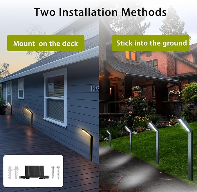 Solar Outdoor Pathway Lights - IP65 Waterproof Landscape Lights for Garden Decor, Walkway, Yard, Driveway (2 Pack)